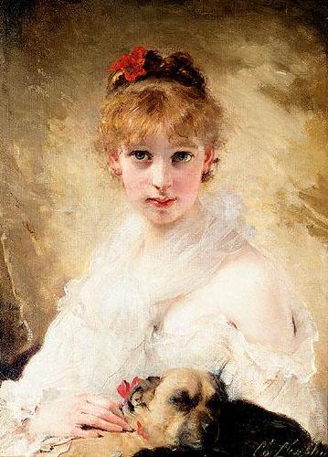 Charles Joshua Chaplin Her Favourite Dog oil painting image